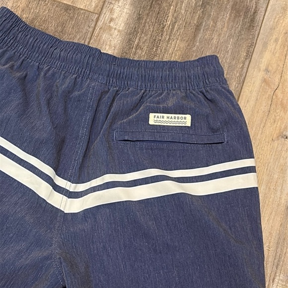 Fair Harbor Bayberry Navy Heather Striped Men's Lined Shorts medium - Picture 6 of 10